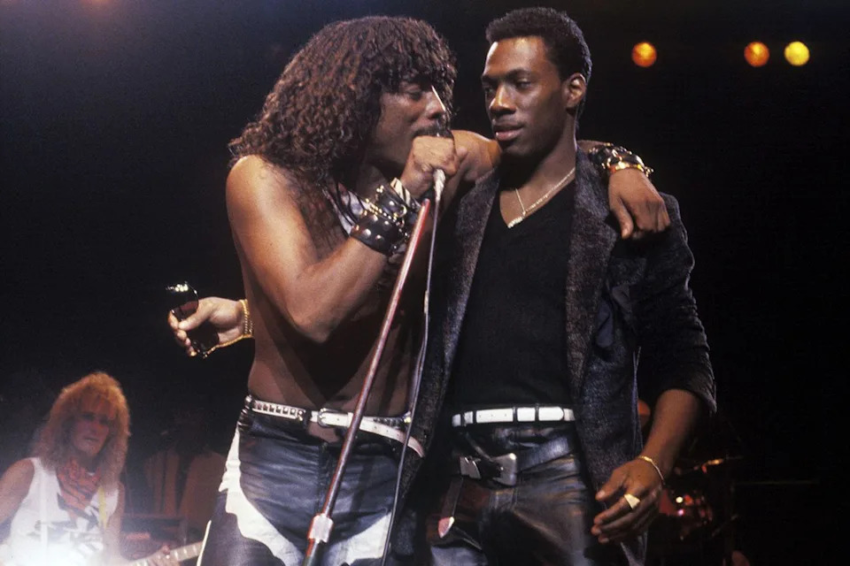 Mark Weiss/WireImage Rick James (left) and Eddie Murphy in 1983.