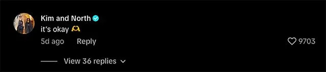 tiktok North West TikTok comment on Nov. 13, 2025