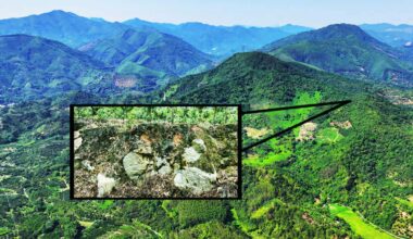 Aerial view of the region witht he Jinlin metorite crater