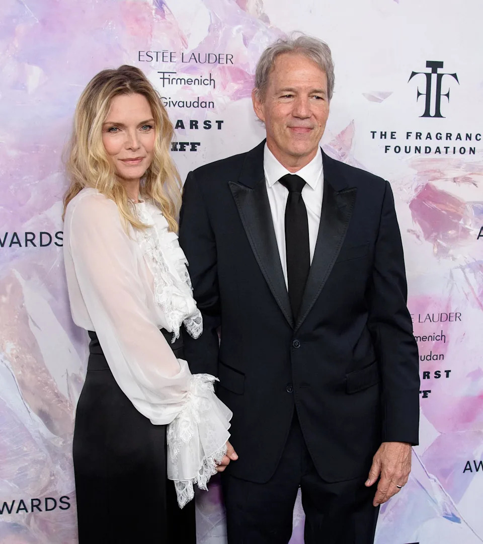 Michelle Pfeiffer and David E. Kelley attend the 2019 Fragrance Foundation Awards