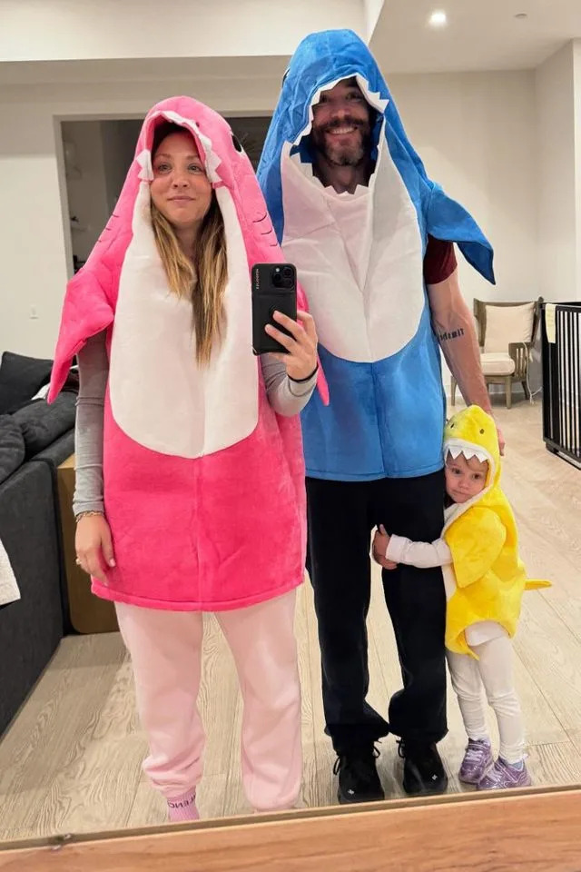 Kaley Cuoco/Instagram Kaley Cuoco, Tom Pelphrey and Matilda