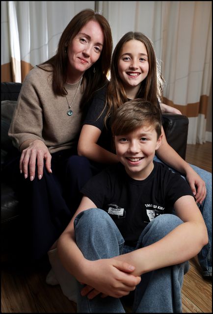 Michelle Mason at home in Co Kildare with her actor children Myah and Caleb. Photo: Steve Humphreys