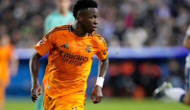 Vinicius Junior in action for Real Madrid at Leganes on Sunday (Bernat Armangue/AP)
