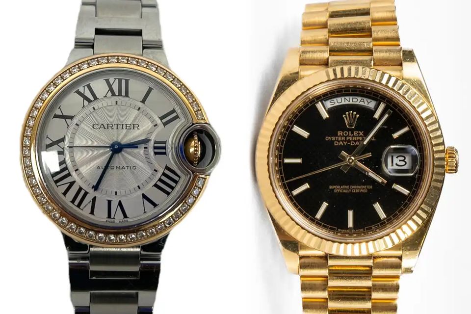Cartier Ballon Bleu and Rolex Day-Date watches will be auctioned
