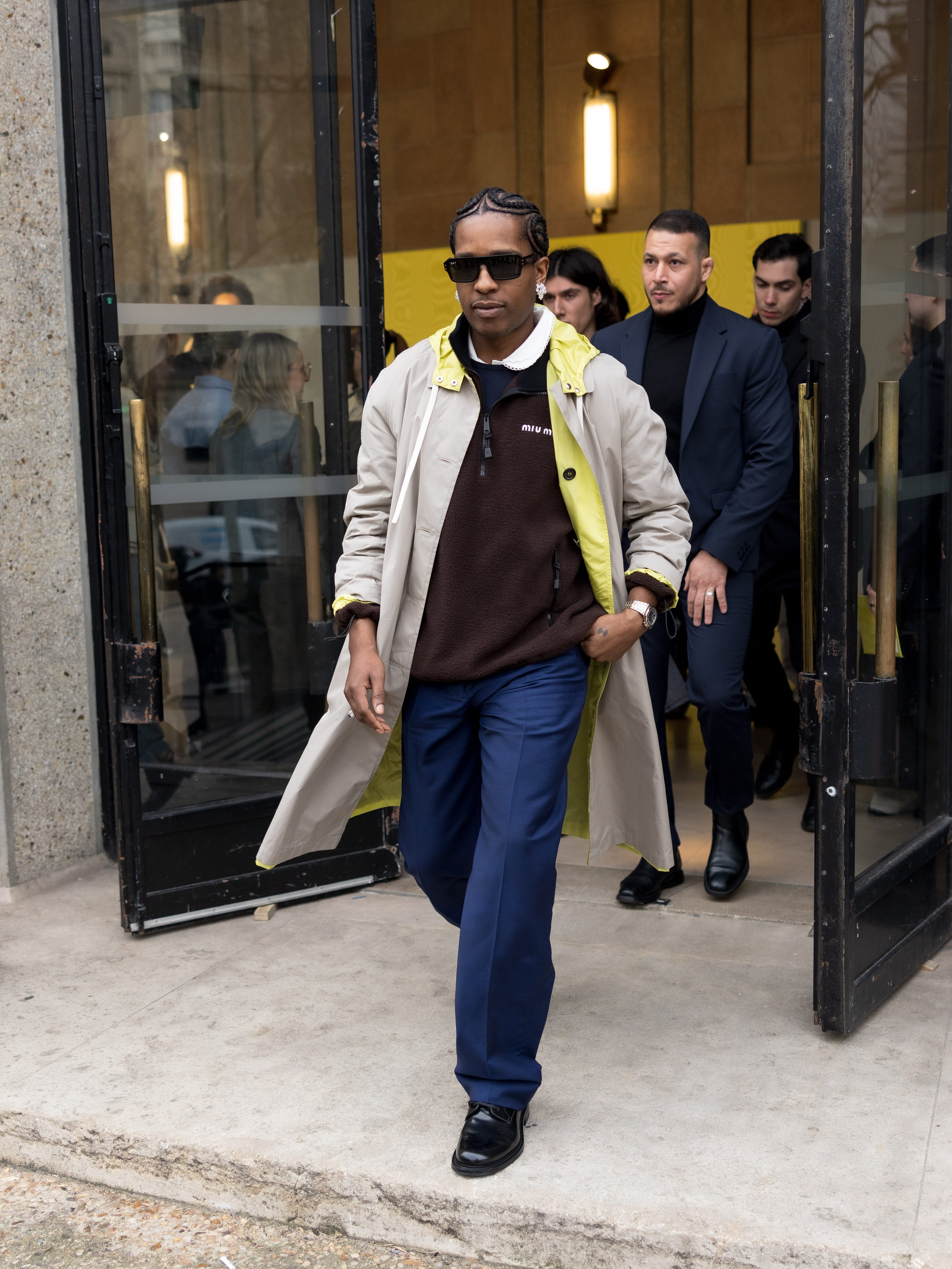 paris, france march 11: asap rocky attends the miu miu womenswear fall/winter 2025 2026 show as part of paris fashion week at palais diena on march 11, 2025 in paris, france. (photo by arnold jerocki/getty images)
