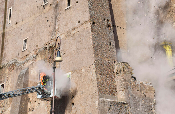 Worker dies after medieval tower partly collapses in Rome - The Journal