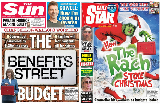 'Benefits Street' and 'Grinch' comparisons: UK papers react to Reeves' divisive Budget - The Journal