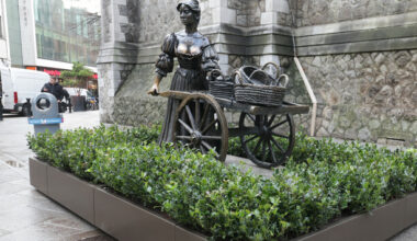 Flowerbeds have been installed in a bid to stop people 'groping' Molly Malone