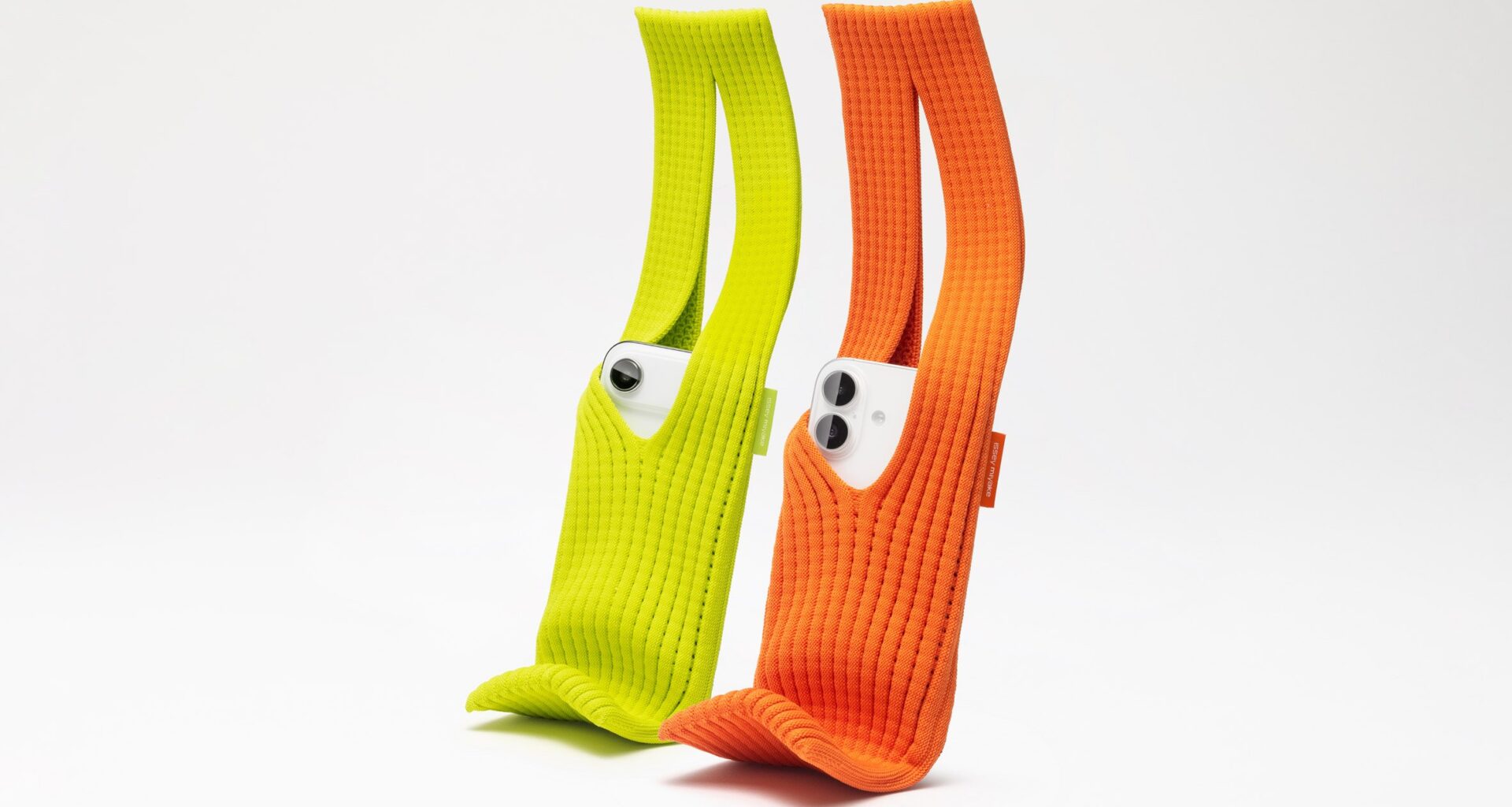 Yellow and orange iPhone Pockets by Issey Miyake and Apple