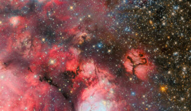 This Hubble image shows part of the star-forming cloud N159. Image credit: NASA / ESA / Hubble.