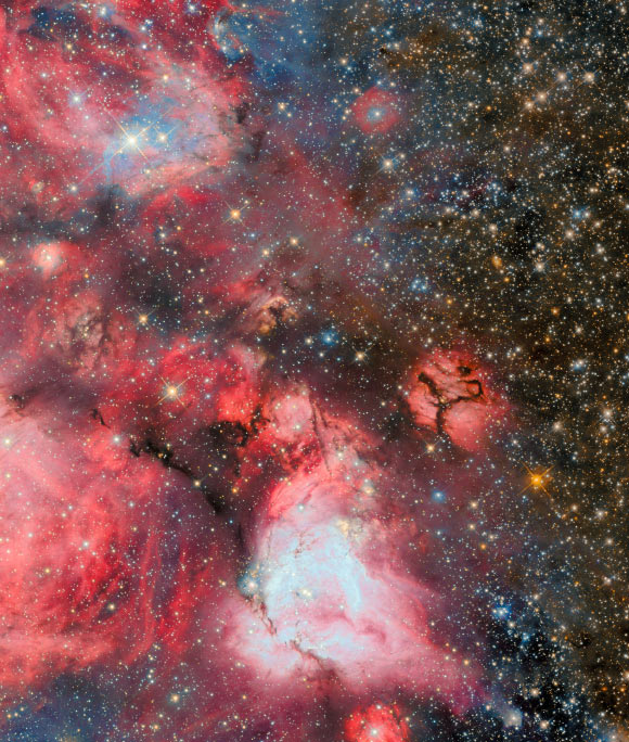 This Hubble image shows part of the star-forming cloud N159. Image credit: NASA / ESA / Hubble.