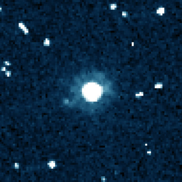 This image of Quaoar and its moon Weywot was captured by the NASA/ESA Hubble Space Telescope on February 14, 2006. Image credit: NASA / ESA / Hubble / Michael E. Brown.