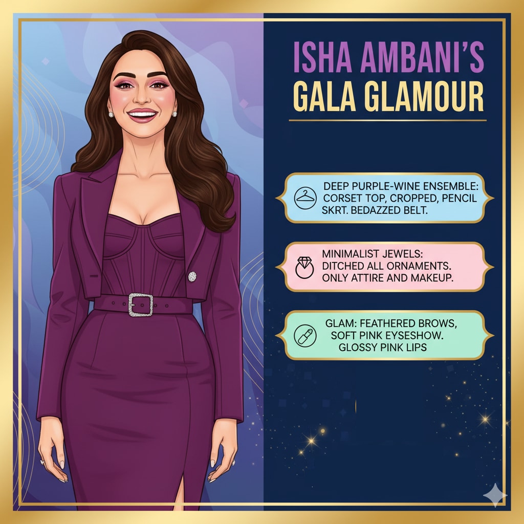 Isha Ambani's stunning outfit at the Vogue event. (Google Gemini)