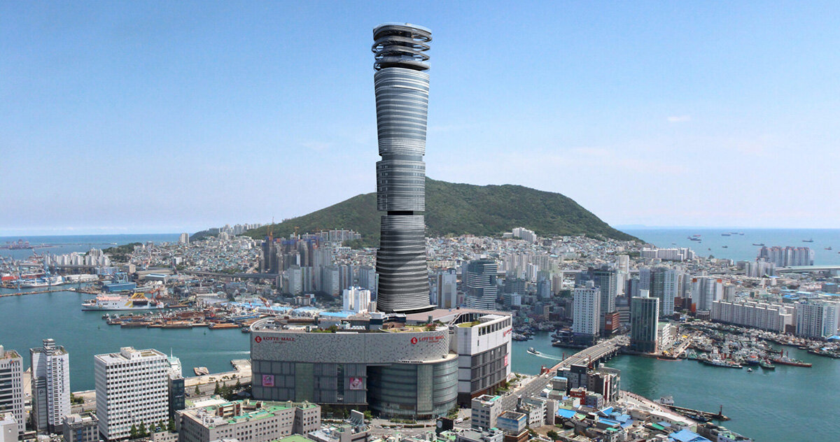 kengo kuma plans stacked lotte tower for busan, korea
