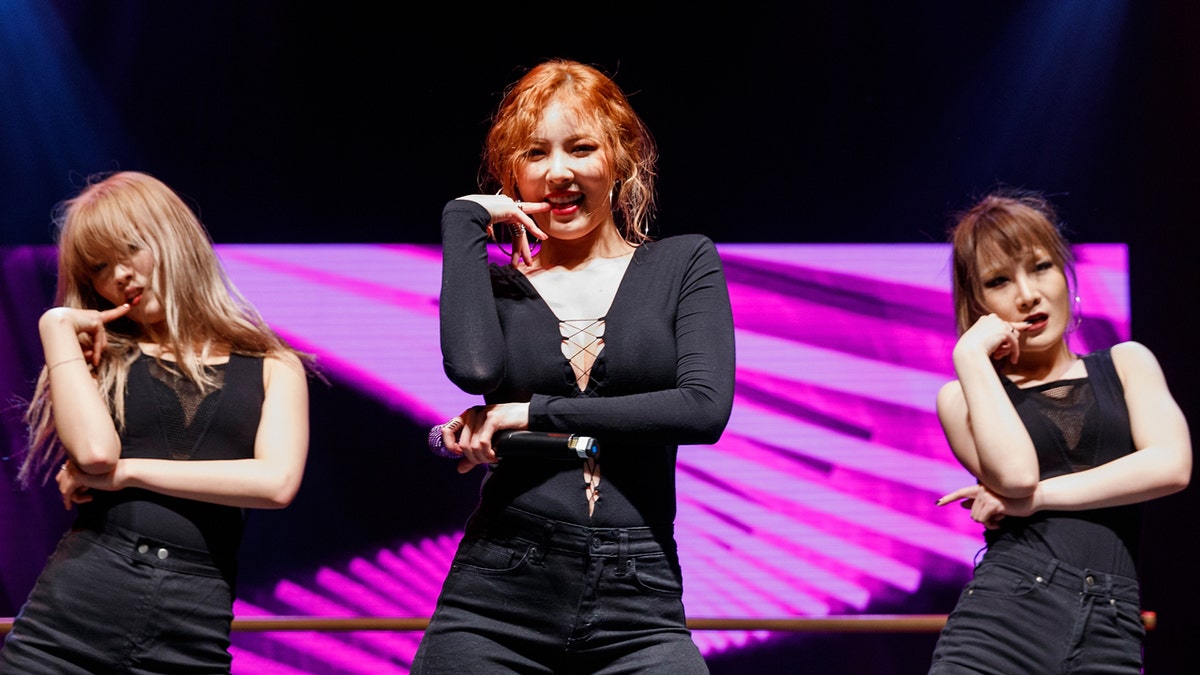 HyunA performs on stage