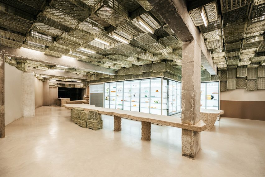Concrete supermarket interior