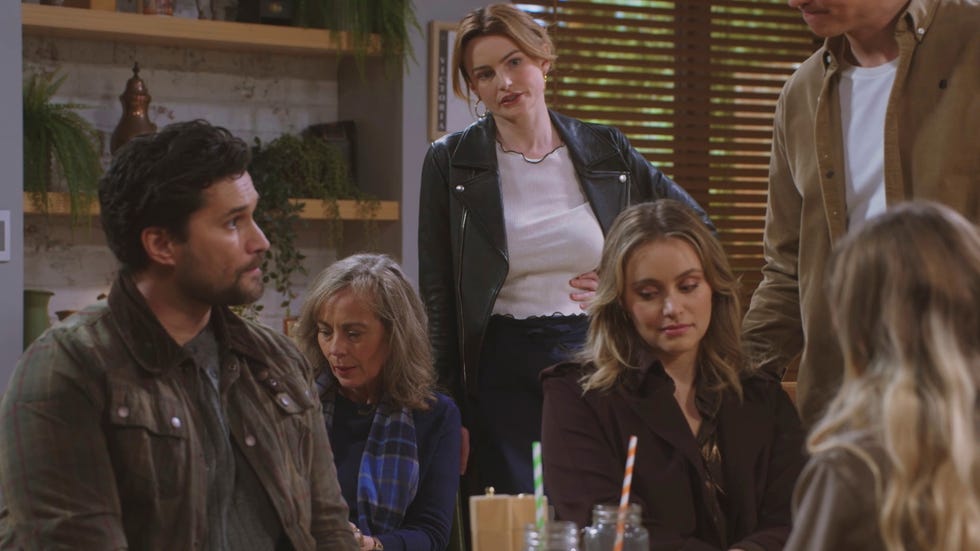 clint hendry, nicolette stone, jane harris and krista tanaka in neighbours