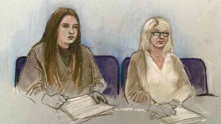 Julia Wandelt (left) and Karen Spragg at Leicester Crown Court. Pic: Elizabeth Cook/PA