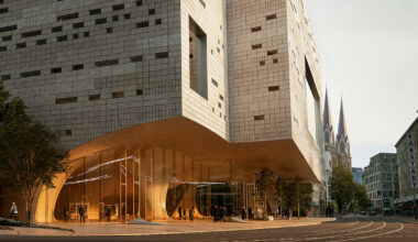 snøhetta plans düsseldorf opera house with cavernous, carved-out interiors