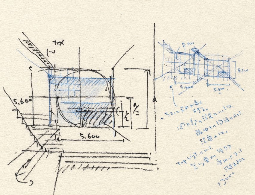Koshino House sketch by Tadao Ando
