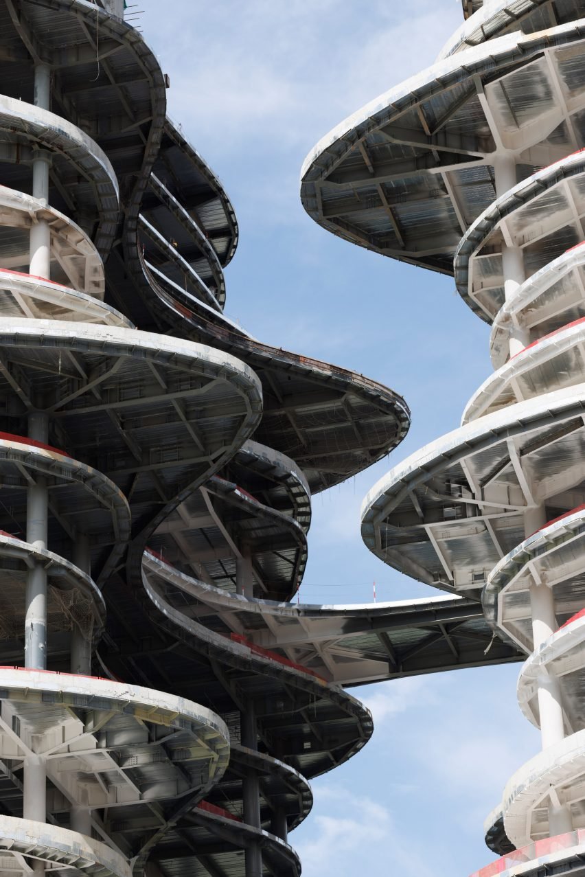 Curving floor plates of a building by Zaha Hadid Architects