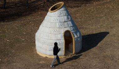 yong ju lee grows pavilion from mycelium using 3D printing in seoul