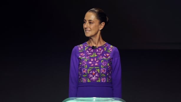 WASHINGTON, DC - DECEMBER 05: Claudia Sheinbaum, President of Mexico, prepares to draw the FIFA World Cup 2026 Official Draw at John F. Kennedy Center for the Performing Arts on December 05, 2025 in Washington, DC. (Photo by Hector Vivas - FIFA/FIFA via Getty Images)