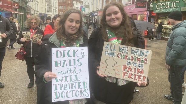 Endometriosis protest outside Leinster House