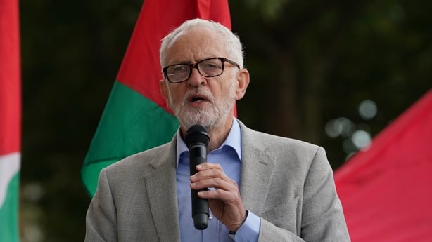 Jeremy Corbyn speaks during a Palestine Solidarity Campaign rally in 2024