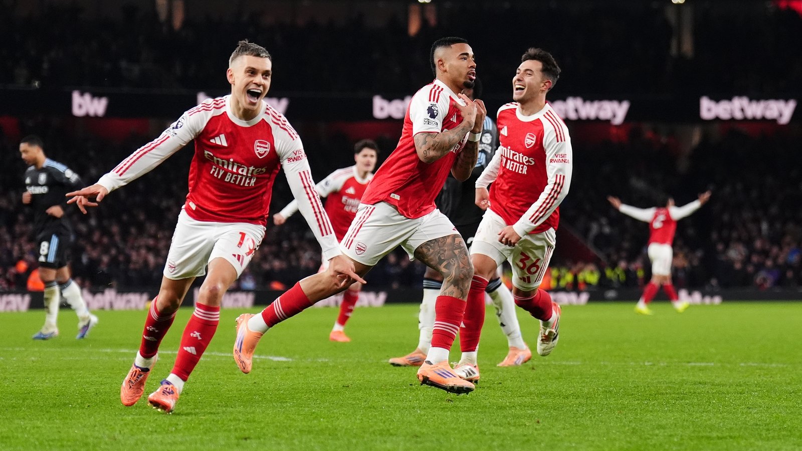 Arsenal five points clear with statement win over Villa