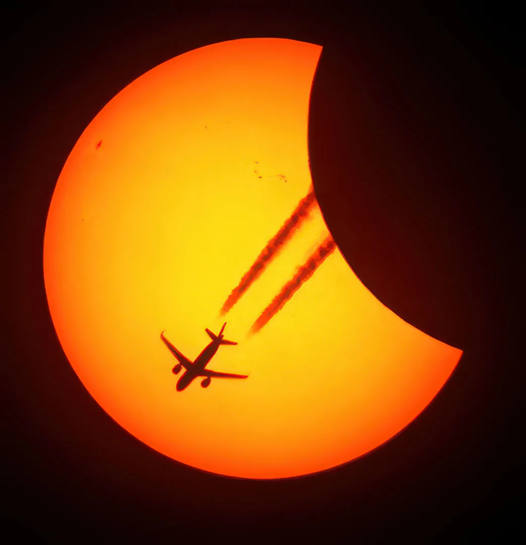 Partial solar eclipse and transit Peter Phelps, Ferring, West Sussex, 29 March 2025 Equipment: Seestar S50 integrated camera, telescope and mount