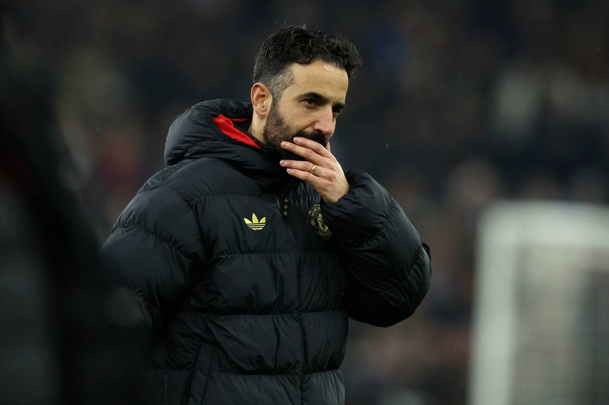 BIRMINGHAM, ENGLAND - DECEMBER 21: Ruben Amorim, Manager of Manchester United looks dejected after the Premier League match between Aston Villa and Manchester United at Villa Park on December 21, 2025 in Birmingham, England. (Photo by Neal Simpson/Sportsphoto/Allstar via Getty Images)
