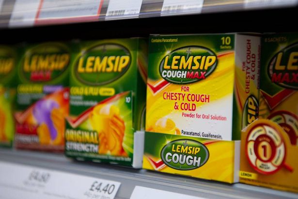 Lemsip cough medicine on sale in a supermarket