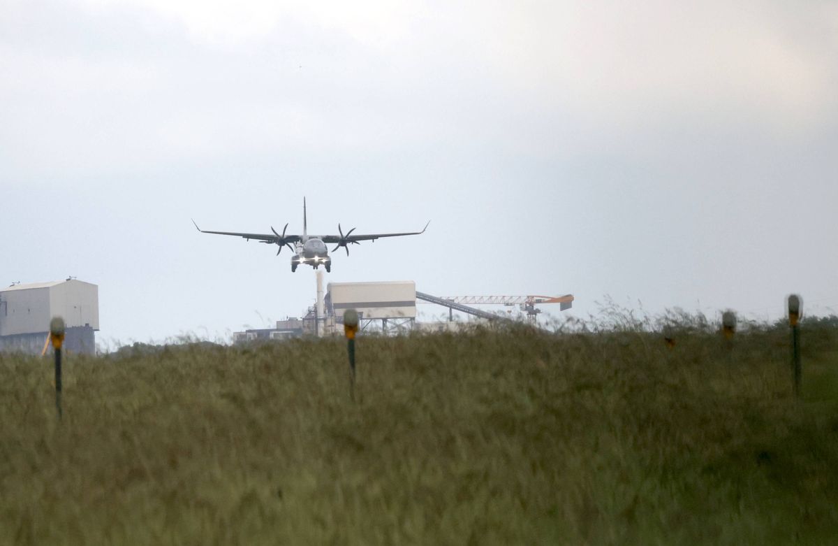 Sean McGovern arriving back to Ireland on the Air Corps Airbus after his extradition from Dubai at Casement Aerodrome Baldonnel, Dublin this evening