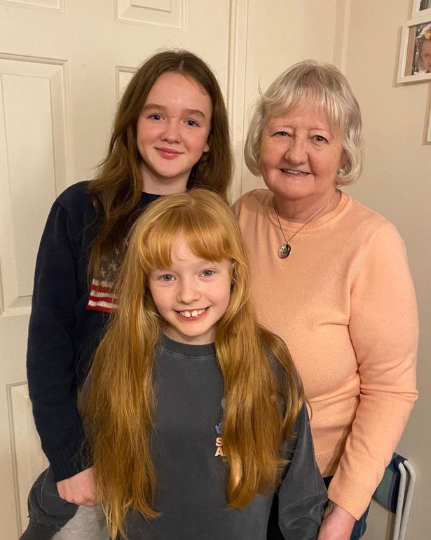 Stella Smeeton with her grandchildren Elsie and Thea