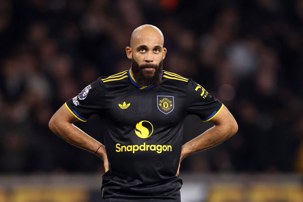 Bryan Mbeumo of Manchester United reacts 