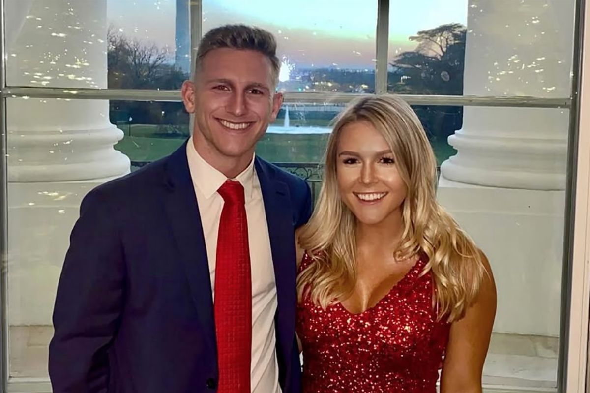 Leavitt threw on a sparkly dress for the office Christmas party in 2020