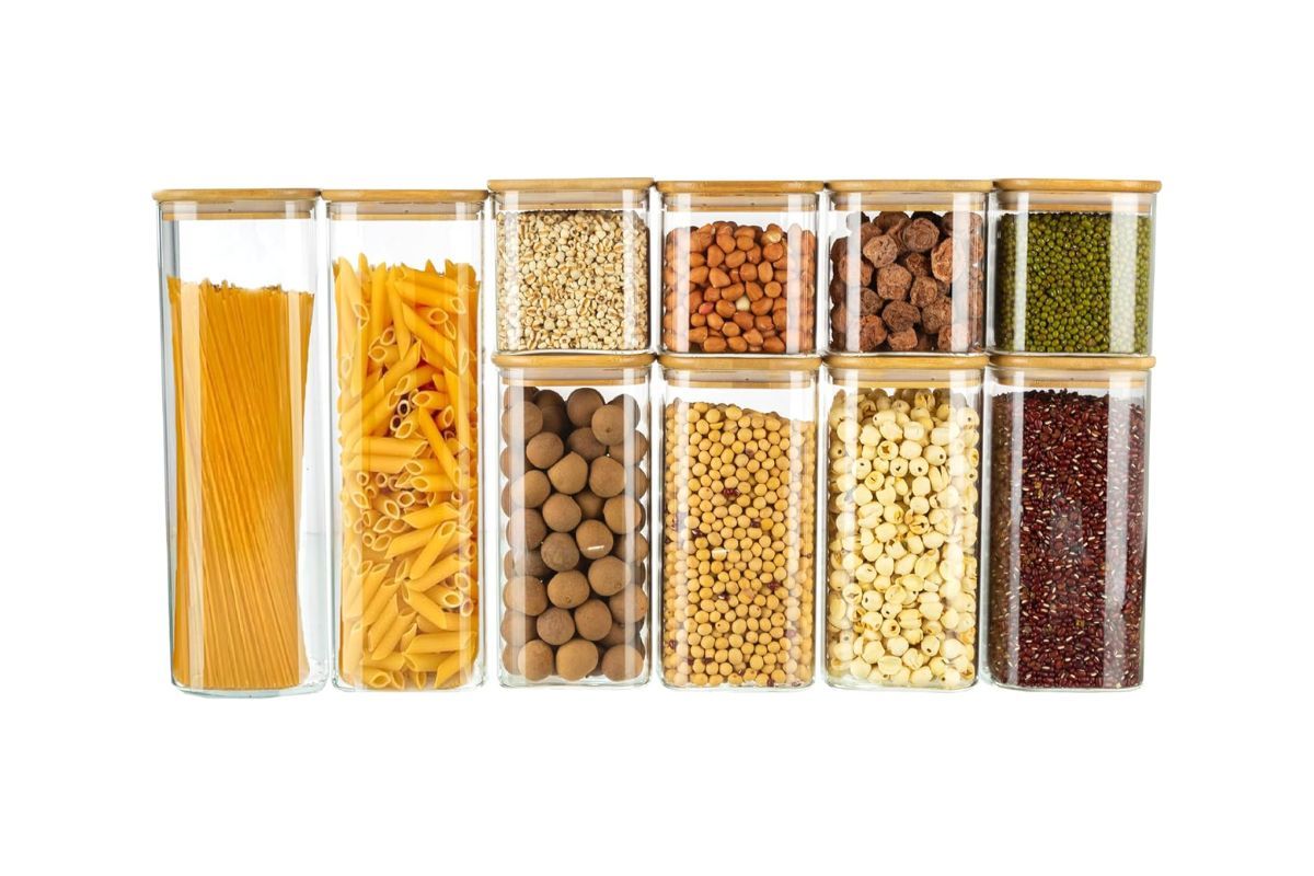 LUGZEY 10-Pack Square Glass Jars