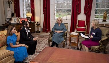Queen Camilla today hosted an afternoon tea reception for an economic abuse charity and survivors at Clarence House