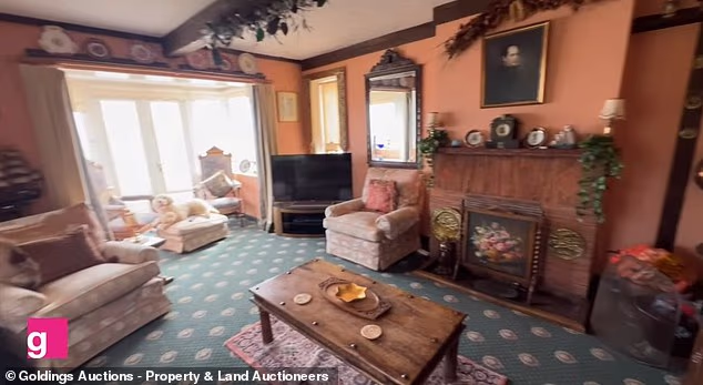 The living room of the wood-beamed property which is understood to have been owned by the same family for some years