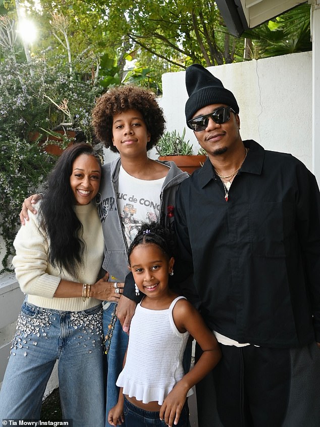The Very Merry Beauty Salon producer-star was referring to her ex-husband Cory Hardrict (R), with whom she shares 14-year-old son Cree (2-L) and seven-year-old daughter Cairo (2-R)