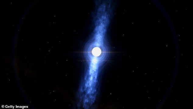 This pulsar is constantly bombarding its captive planet with gamma rays and stretching it under gravity into a unique 'lemon' shape (artist's impression)