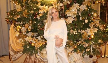 Tabitha Willet was glowing in a white ensemble as she showed off her pregnancy bump at the Four Seasons Hotel in London in Instagram snaps on Friday