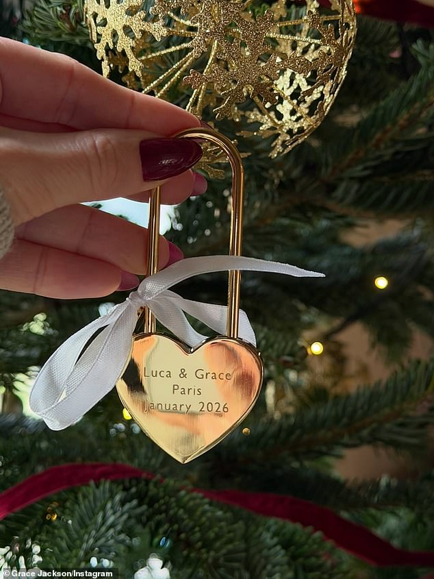 In the carousel of photos a picture of a padlock with 'Luca and Grace Paris January 2026' engraved on it caught the eye of fans