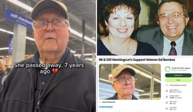 Army veteran Ed Bambas, 88, reveals he works full time at Michigan supermarket after losing pension — internet rallies to raise over $1M