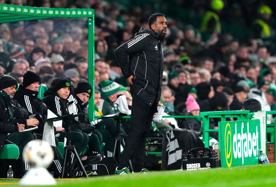 Celtic manager Wilfried Nancy during the Scottish Premiership match at Celtic Park, Glasgow