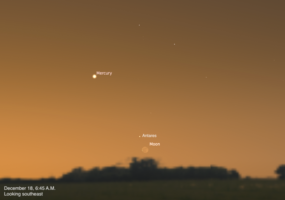The Sky Today on Thursday, December 18: Mercury on the move