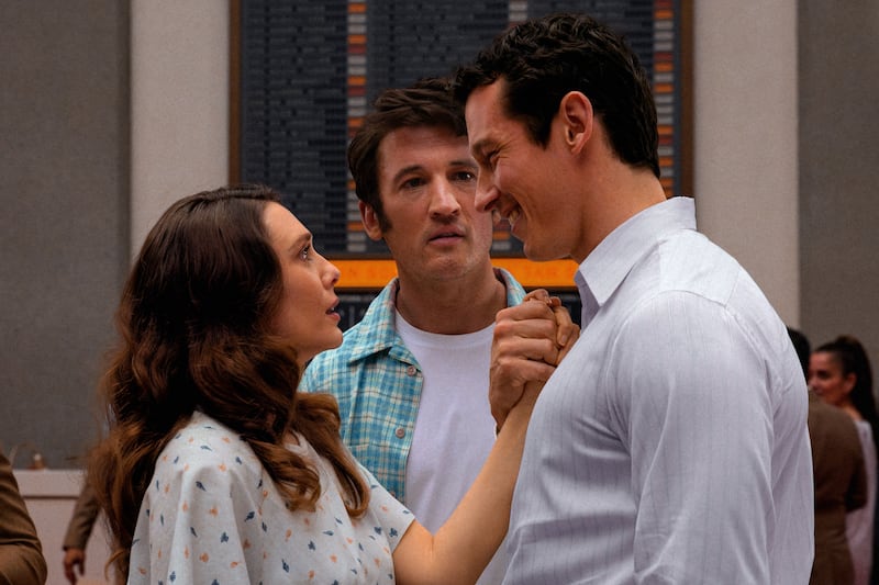 Elizabeth Olsen, Miles Teller and Callum Turner in Eternity, directed by David Freyne
