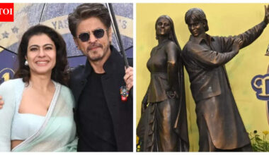 Shah Rukh Khan and Kajol unveil Raj and Simran statue at Leicester Square to mark 30 years of 'DDLJ'; say 'We wanted to tell a story about love...' |