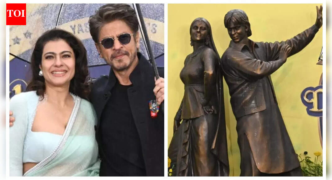 Shah Rukh Khan and Kajol unveil Raj and Simran statue at Leicester Square to mark 30 years of 'DDLJ'; say 'We wanted to tell a story about love...' |